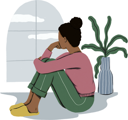 Depressed woman illustration