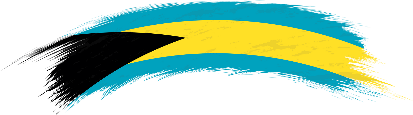 Flag of The Bahamas in rounded grunge brush stroke.