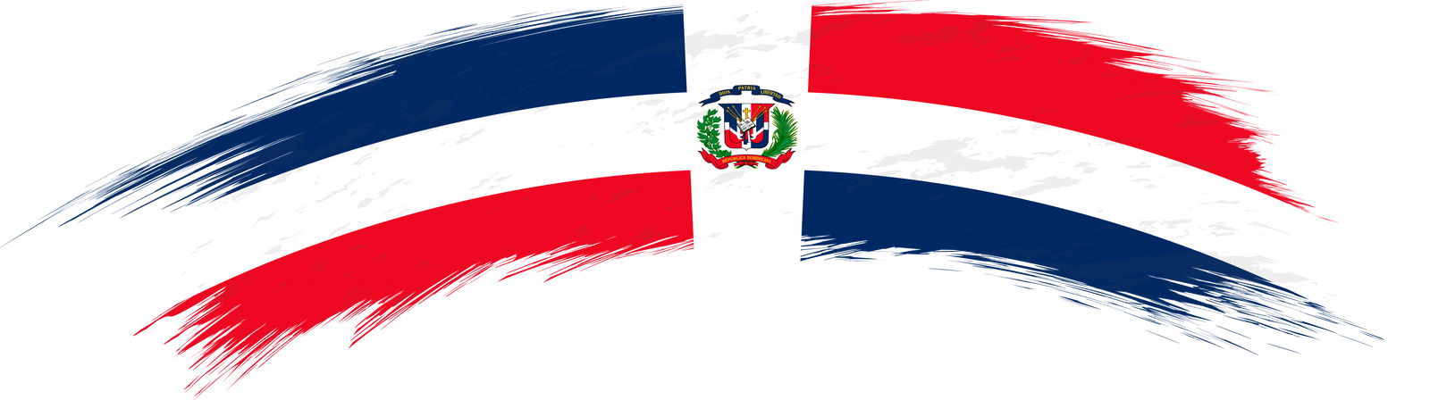 Flag of Dominican Republic in rounded grunge brush stroke.