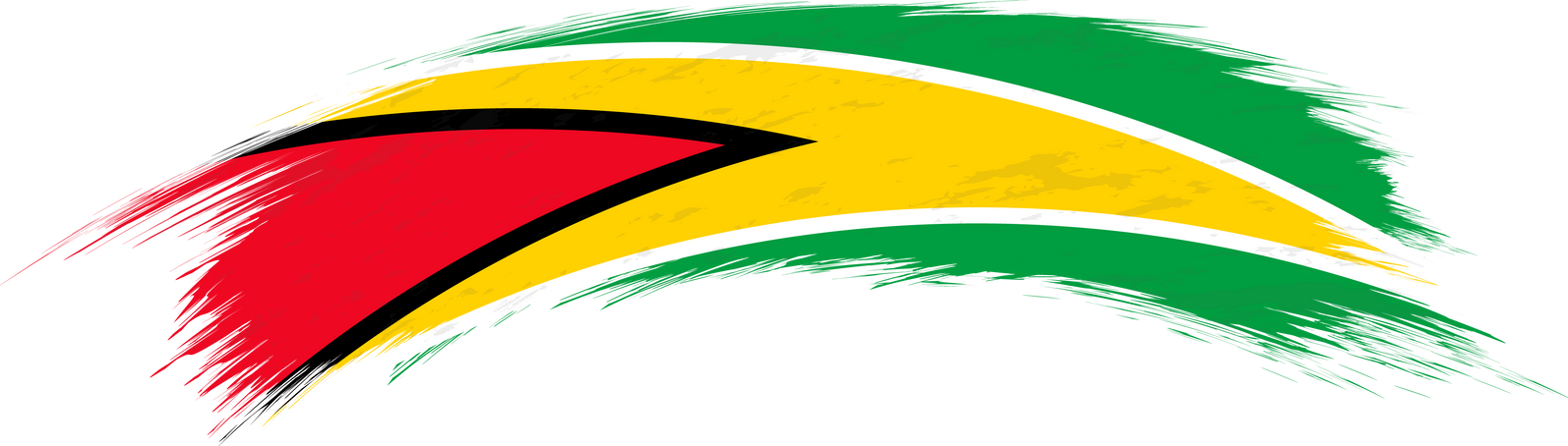 Flag of Guyana in rounded grunge brush stroke.